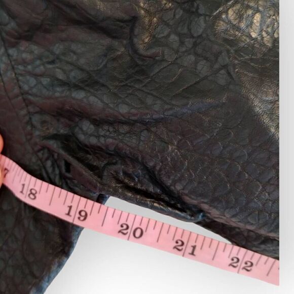 Fillmore Womens Jacket Sz Small Faux Black Leather Moto Zip Front Gorpcore Grung - Picture 15 of 15